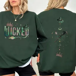 Wicked Musical Defy Gravity Broomstick Magic Wand 2 sides Shirt, For Good Wicked Inspired Sweatshirt, Aesthetic Changed For Good Shirt, Wizard Of Oz Tee
