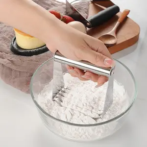 Stainless Steel Manual Flour Grinder, Dough Blender, Baking Tool, Handheld Mixer, Food Processor, Kitchen Utensil