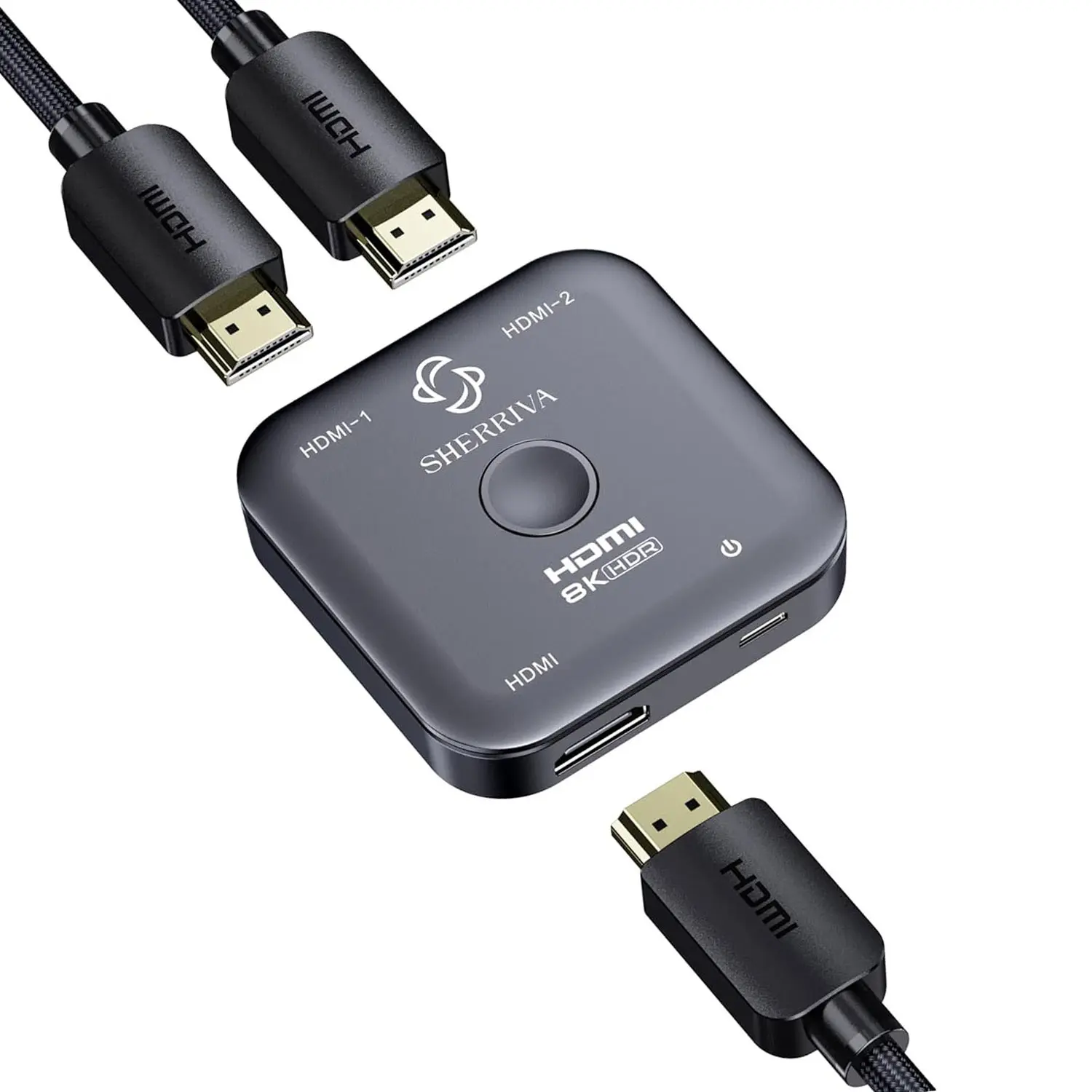 SHERRIVA 10K 8K HDMI Switch – 2 in 1 Out, Bi-Directional HDMI Splitter Switcher, 8K@60Hz, 4K@240Hz, Compatible with PS5, PS4, Xbox, Fire Stick, Apple TV, Projector