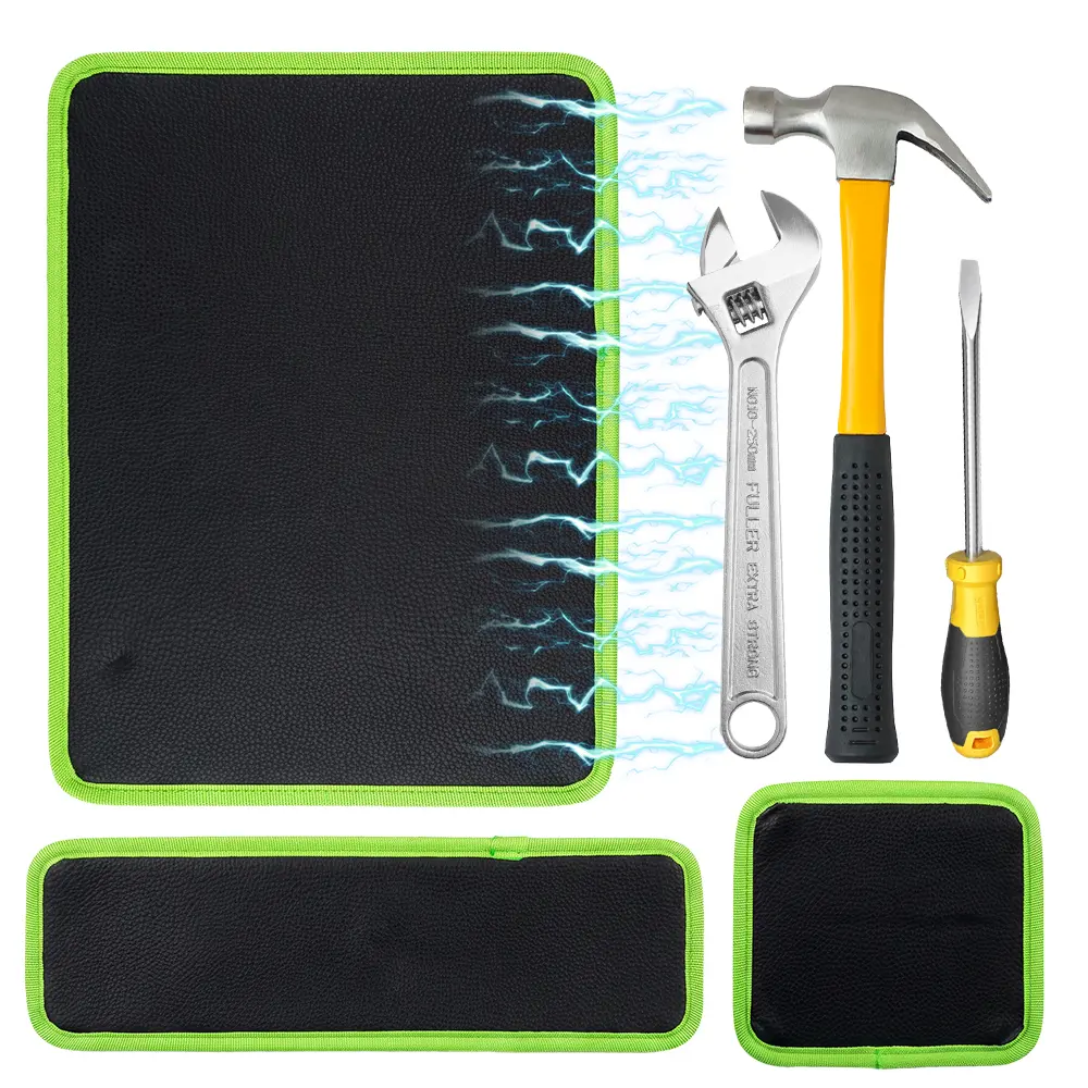 【SUMMER SALE】3Pcs Magnetic Tool Mats - 3 Different Size Flexible Fit Organizer Pads for Ferrous Surfaces, Organize Tools, Mechanic Wrenches, Screws, Bolts, Nuts & Small Metal Parts (Inches-Sized Options)
