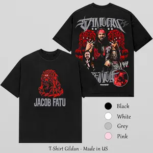 Jacob Fatu “Samoan Werewolf” Vintage Graphic T-Shirt, Jacob Fatu Collage Wrestling Tee, Retro WWE Streetwear Shirt, Tribal Wolf Graphic Tee, Samoan Savage Wrestling Fan T-Shirt, Unisex Wrestling Merch, Jacob Fatu T-shirt, WWE Superstar Shirt