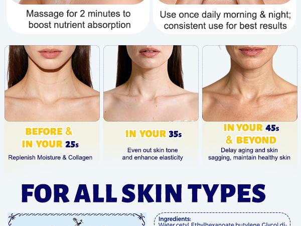 Z:SEA Neck Firming Cream, Tighten and Lift Neck Cream for Crepey Skin, Skin Moisturizer, Deep Moisturizing, Cruelty free Neck Care Body Care Tightening