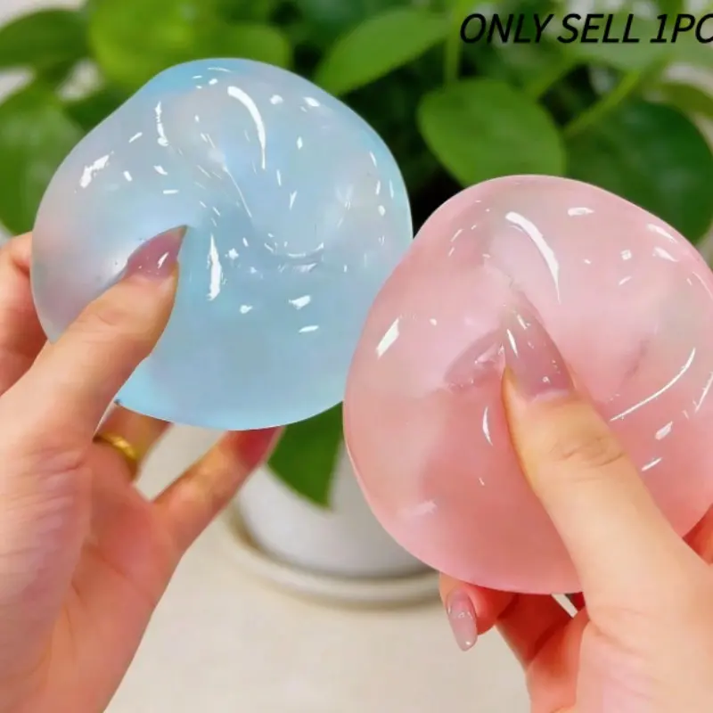 Moldable Slow-Rebound Blue Coconut Oil Handmade Squeeze Fidget Ball, Slow Rebound Fidgets, 6cm Round Stress Relief Toy, Ideal Holiday Gift, Stress Relief Squishy