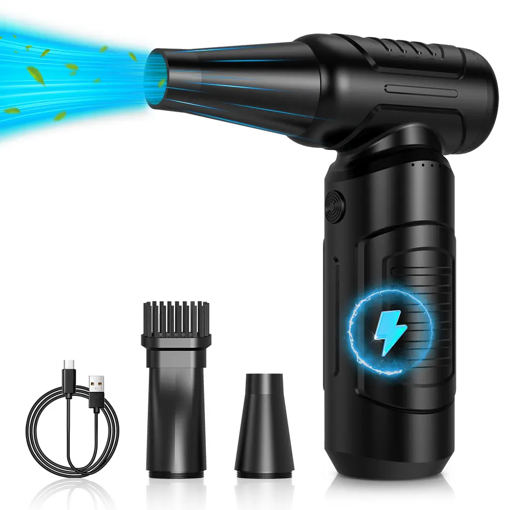 Compressed Air Dust Collector - Portable Mini Blower - Turbofan - 130000RPM High speed powerful air dust collector, USB charging, suitable for car cleaning and camping, durable ABS material