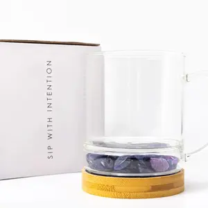 Crystal Infused Mug w/ Amethyst & Sodalite Tumbled Crystals