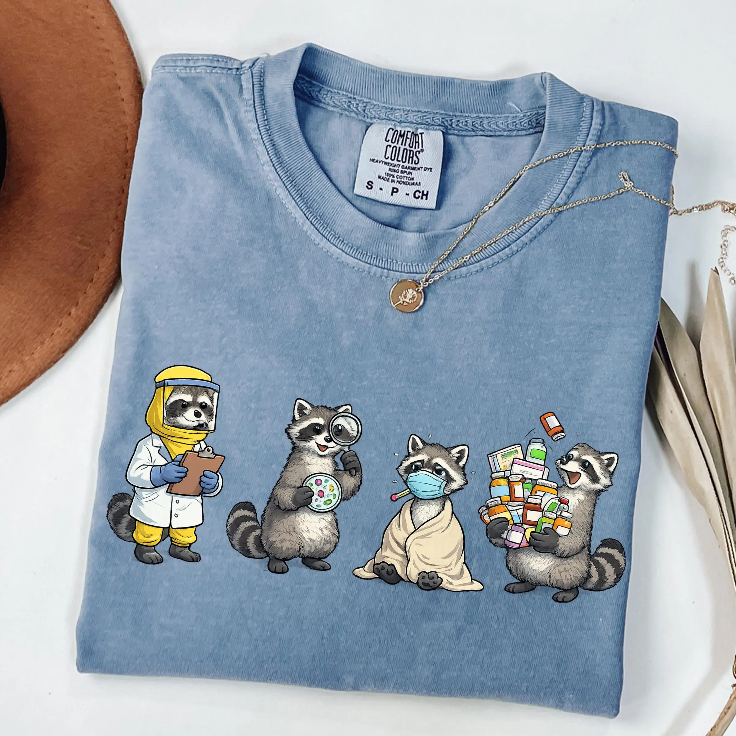 Comfort Colors Hantavirus Raccoon Shirt, Infectious Disease Raccoon T-shirt, Virus Humor Shirt, Cotton Soft Men Women Tee
