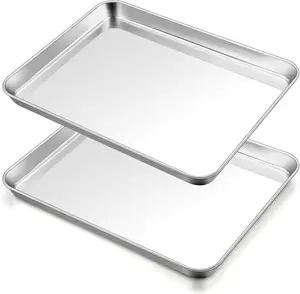 Baking Sheet, 17.6 x 13 x 1 Stainless Steel Large Cookie Sheet Half Baking Pans,  & , Easy Clean & Dishwasher Safe, Heavy Duty & Sturdy- Set of 2