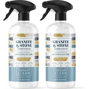 Granite Cleaner & Polish (2 Pack) - Granite Countertop Cleaner for Marble, Soapstone, Quartz, Quartzite, Slate, Limestone, Corian, Laminate, Tile Countertop, Headstone