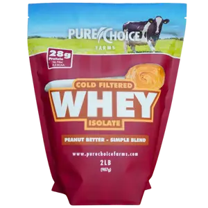 Whey Protein Isolate Peanut Butter 28g Protein, Cold Filtered High Protein Content No Fillers Soy Or Artificial Ingredients Fitness Dietary | Pure Choice Farms