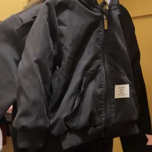 Baby's Pocket Zipper Thermal Lined Hooded Jacket, Letter Patched Long Sleeve Outerwear, Casual Warm Outerwear for Infant Toddler Kids, Zip Up Coats