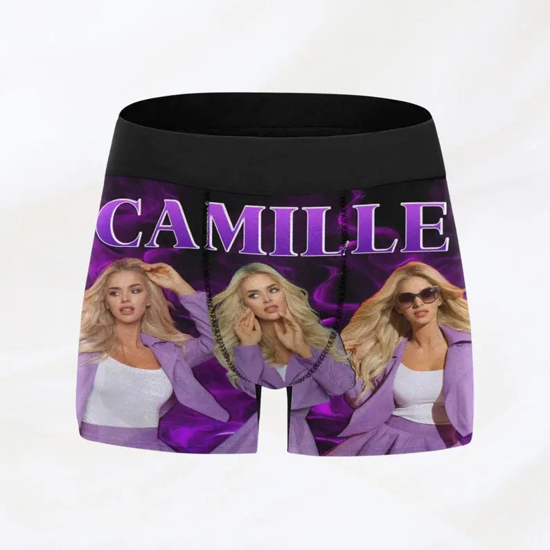 Mens Boxer Shorts with Custom Face Photo Print – Personalized Gift Idea