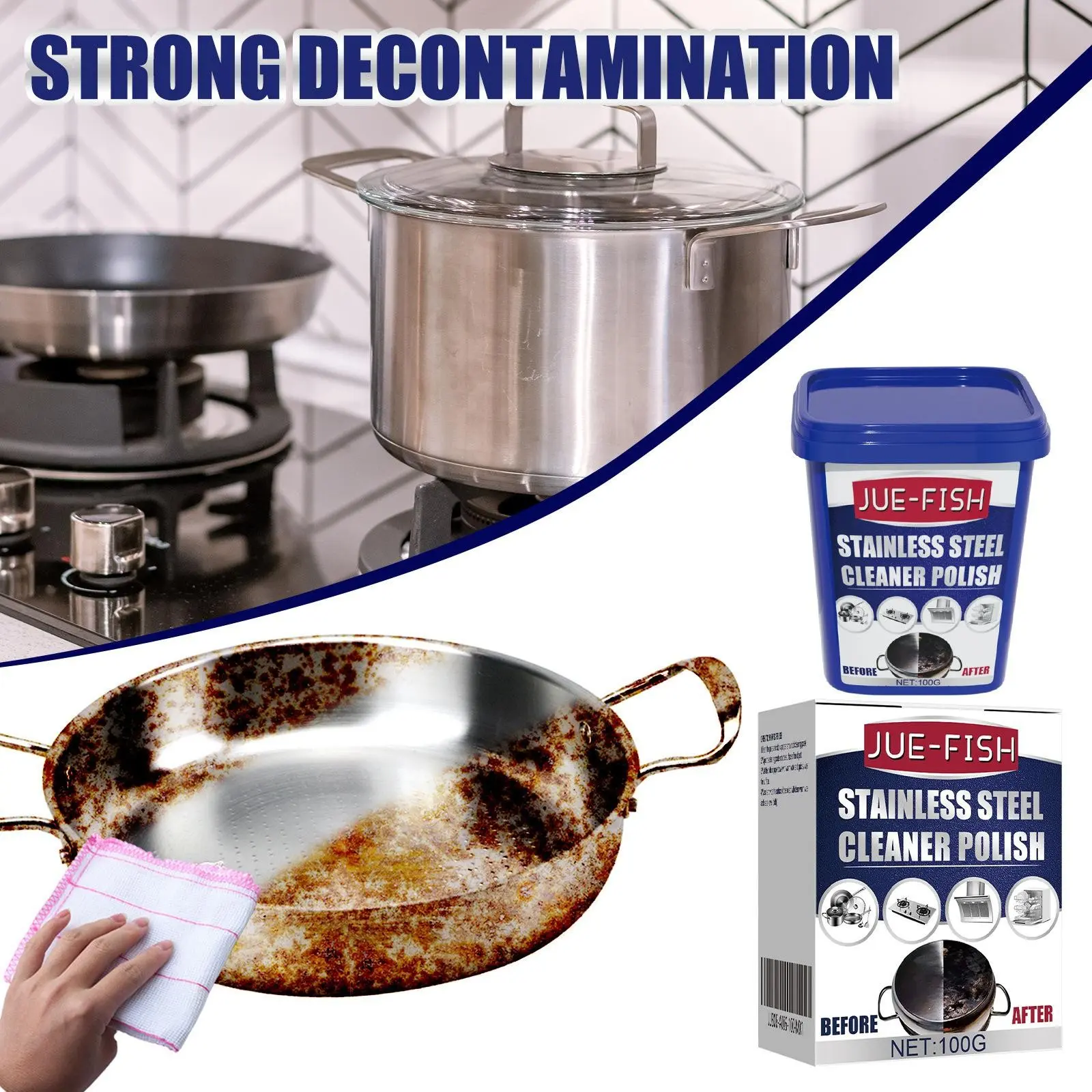 Stainless Steel Cleaner Gel, Kitchen Stove Top Degreaser, Pot Bottom Rust Remover, Stain Cleanser, Effective Cleaning Agent, Kitchen Cleaners, Household Cleaning Products