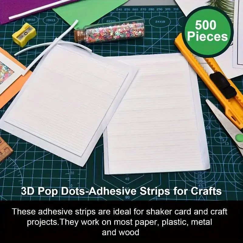 Powerful Double-sided Adhesive Foam Strips - Thick and Flexible 3D Foam, Suitable for Handmade, Scrapbooking and Office Organization