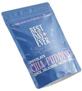 Vegan Instant Chia Pudding with 20g Protein – Ready in Minutes | Dairy-Free | Healthy On-the-Go Snack or Breakfast | Best Day Ever (5-pack)