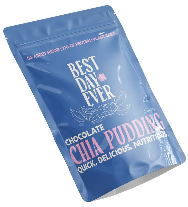 Vegan Instant Chia Pudding with 20g Protein – Ready in Minutes | Dairy-Free | Healthy On-the-Go Snack or Breakfast | Best Day Ever (5-pack)