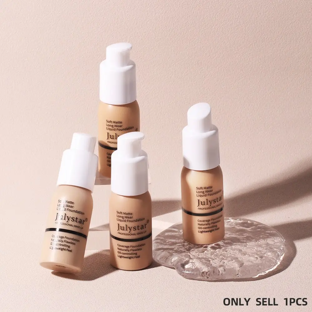 Long Lasting Smooth Matte Finish Liquid Foundation, High Coverage Face Foundation, Waterproof Concealer for Oily Skin, Oil Control Full Coverage Flawless Makeup Cream for Women & Girls