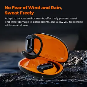Foxx Miro AI OWS O1 Bluetooth Open-ear Earbuds AC7003 Chip Bluetooth 5.3 IPX4 Waterproof 14.2mm Speaker 400mAh Battery 4H Play & Talk Time USB Type-C Charging A2DP AVRCP HSP HFP