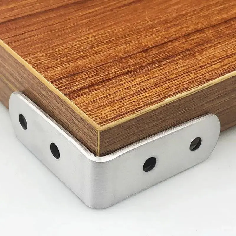 L-shaped Stainless Steel Right Angle Bracket, Angle Connector Bracket with Screws, Partition Wardrobe Fasteners Suitable for Cabinet Wood, Heavy Duty Fastening, L Brackets Heavy Duty, Metal Brackets