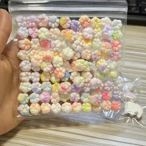 100pcs Kawaii Mini Cat's Paw Squishy Toy Silicone Soft Colorful Cat Paw Mochi Stress Relief Squishy Fidget Toy for Adult Gift