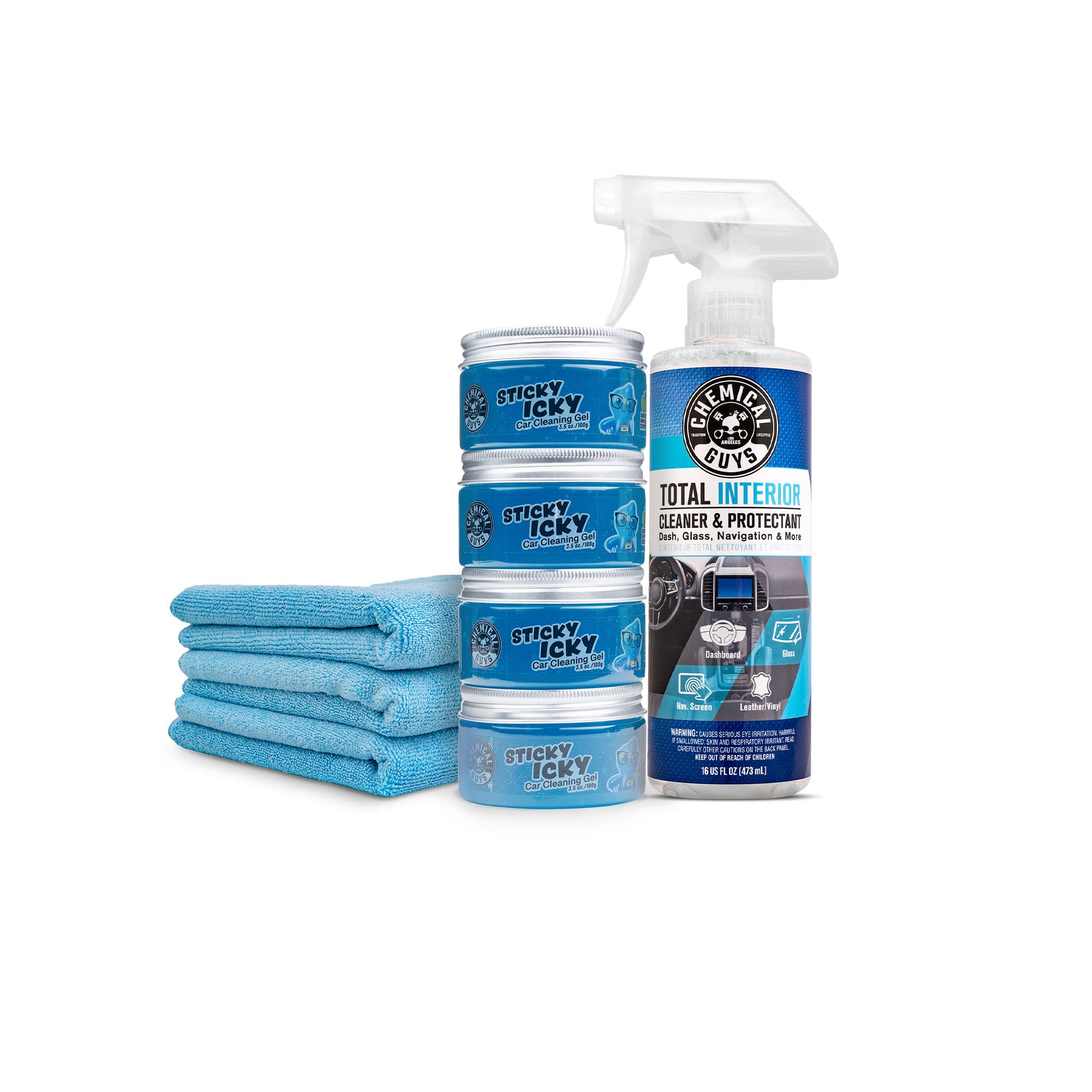 CHEMICAL GUYS Sticky Icky Starter Kit for Interior Car Detailing, Car Interior Dust Cleaner, Cleaning Supplies, Detailing Products, gel cleaner, slime cleaner