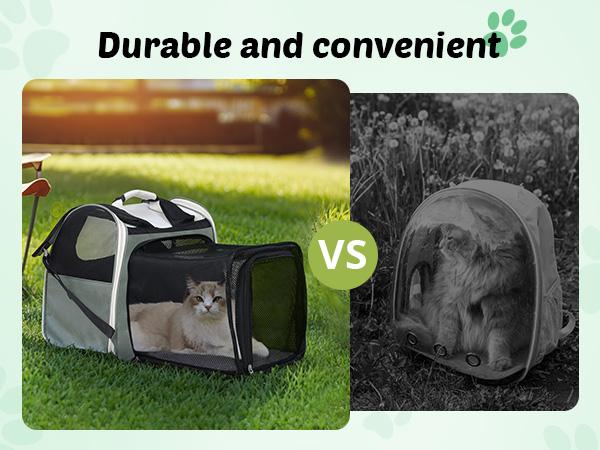 PetCozife Cat Backpack Carrier, Expandable Roomy Pet Carrier Backpack, For Medium Cat Small Dog Puppy Under 18lbs, Breathable Foldable Dog  Backpack, Travel Airline Approved for Camping Outdoor, for Cat Lovers Animal Carrier, Gray Large