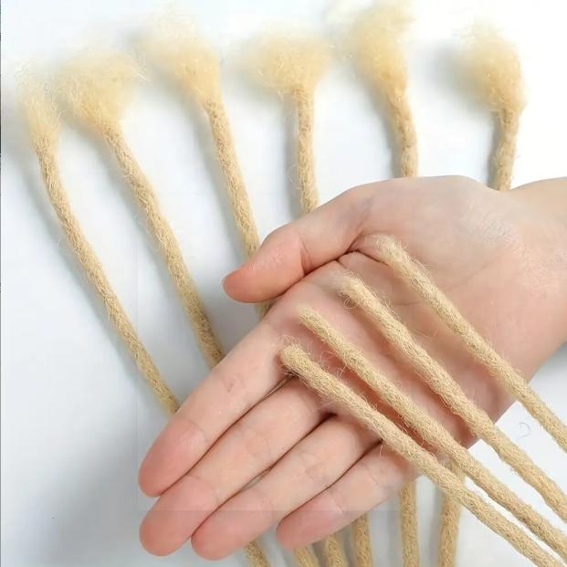 100 Strands 100% Real Human Hair Dreadlock Extensions 0.6cm Thickness 4‑12 Inch Colored Locs for Men & Women