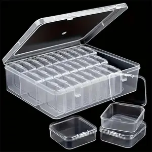 30-grid Clear Plastic Storage Box with Lid, 1 Count Jewelry Storage Box, Home Organizer for Beads, Jewelry and Crafts, Jewelry Boxes