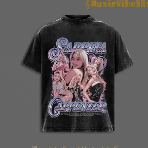 Sabrina Tour Shirt, Short n' Sweet 2026 #1 Concert Tee, Pop Star Graphic Washed T-Shirt, Fan Merchandise, Unisex Streetwear, Music Tour Apparel, Vintage Inspired Pop Concert Shirt 4X4