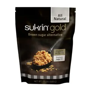 Sukrin Gold - Natural Brown 1:1 Sugar Substitute with Erythritol and Stevia, Zero Calorie Sweetener for Keto and Low Carb Diets, original, Vegetarian, Baking, Non GMO, 1.1 lb Bag (1 Pack)