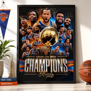 New York Knicks Champions Poster, 2026 NBA Finals Wall Art, Brunson KAT Anunoby Basketball Print, Knicks Gift1