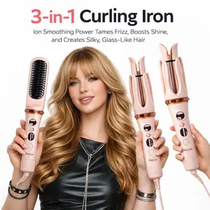 Mayeya Pink Flawless Instant Naturalwaves Automatic Curler with LED Display & Adjustable Temperature Settings 300℉-420℉ Portable Travel Ready Dual Voltage 120-240V curling irons straightener diffuser curly hair hair curler hair styling tools2388