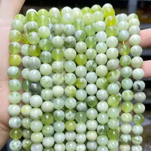 [Jade Beads Wholesale] Natural Jade Round Beads, Green Jade Loose Beads, DIY Bracelet Accessories, Beads Wholesale