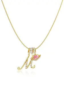 Women's Snake Bone Chain Necklace, A-Z Letter Pendant, Adjustable Length, Zircon Heart Design, Christmas Jewelry Gift, Heart Shaped Necklace, Alphabet Necklace, Statement Necklace