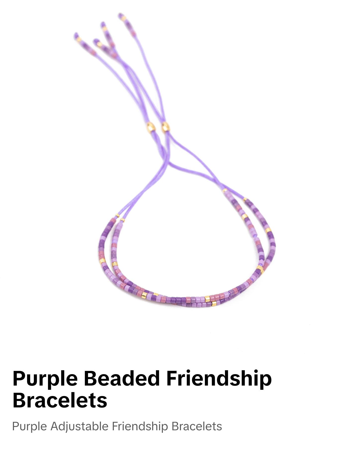 Purple Beaded Friendship Bracelets