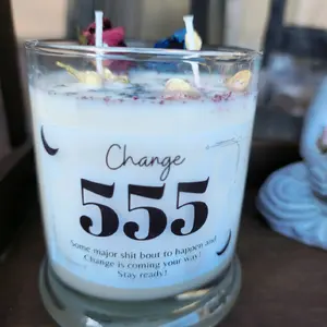 555 "Change" Angel Number Candle Crystals spiritual witchy manifestation intention astrology numerology