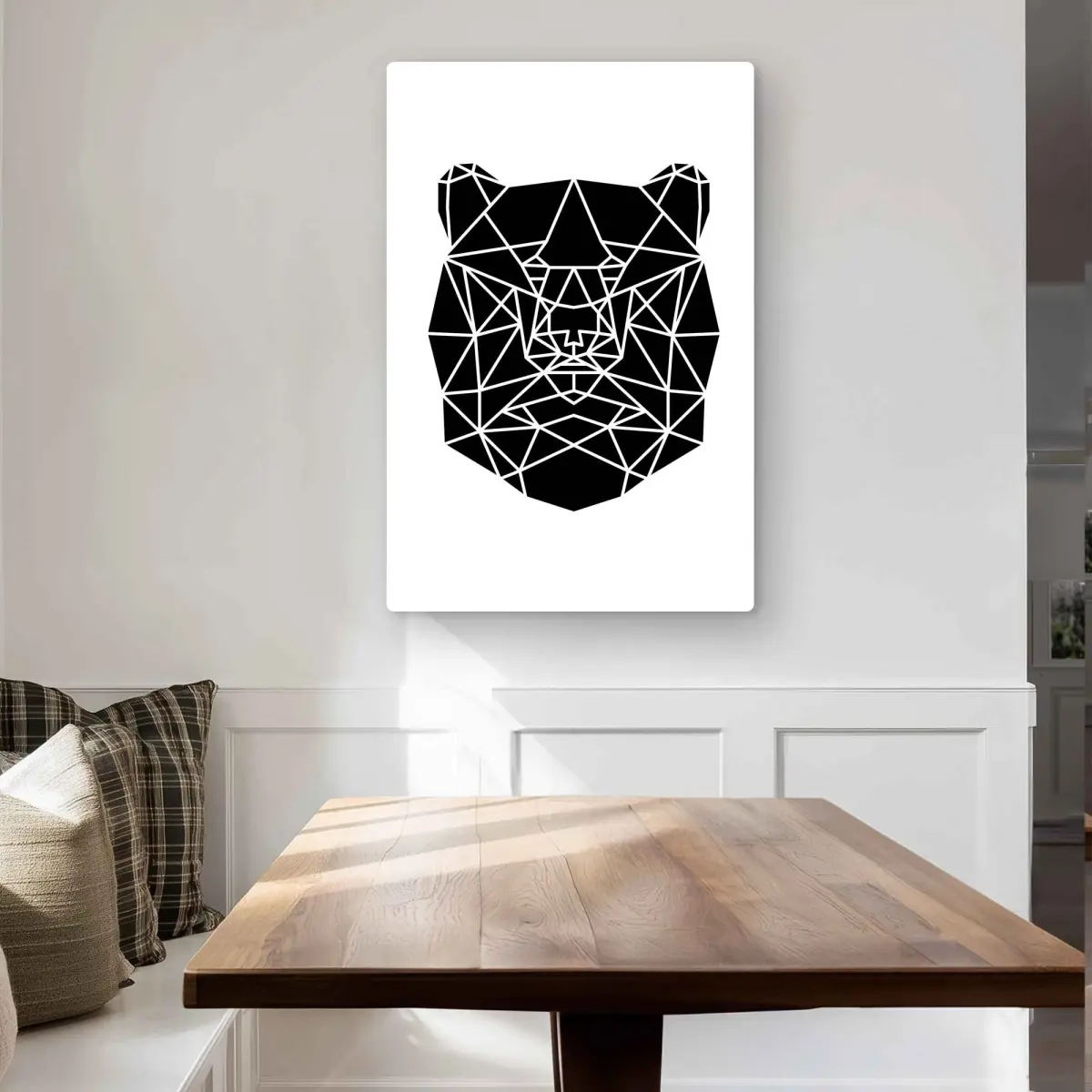 212 MAIN Artistic Geometric Animal Head Wall Artwork - 24x36 in. Scandinavian Aluminum Metal Print, Lightweight Minimalist Home Supplies Decor for Living Room, Hallway Accent