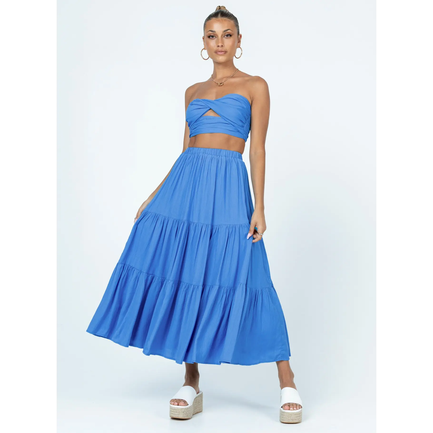 layers maxi dress ASTR the Label Brianna Dress in Green