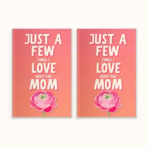 2 PACK: Just A Few Things I Love About You Mom Fill-In The Blank Book Gift for Mom Journal, Meaningful Gifts for Mom, Mothers Day Gifts, Mom Birthday Gifts from Family
