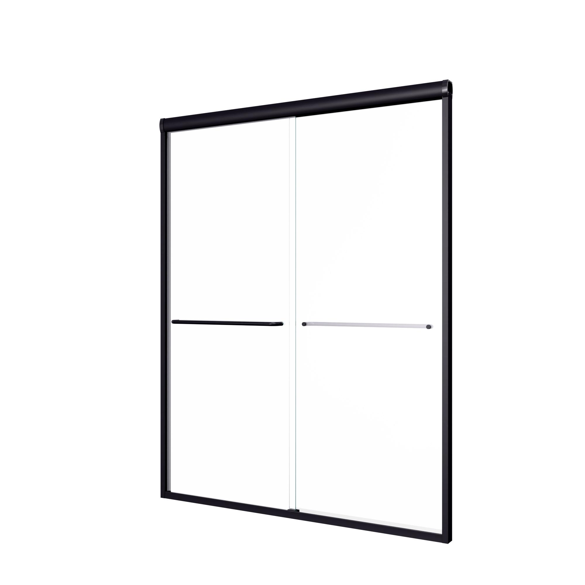 56-60" W x 72" H Semi-Frameless Double Sliding Shower Door, Bypass Shower Enclosure with 1/4" (6mm) Thick SGCC Tempered Safety Glass, Adjustable Width, Rustproof Chrome Frame, Easy Install Sliding Bathroom Door