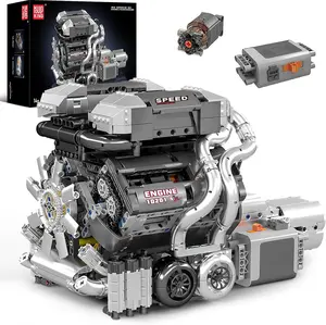 Mould King 10201 W16 Engine Model Kit, 16-Cylinder Car Engine, Shiftable Gear Operation for Kids/Adults, MOC Supercar Engine Model, Gift for Fathersdaygifts