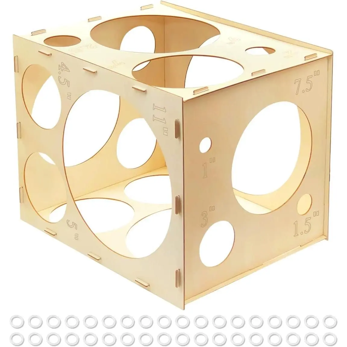 18-Hole Collapsible Balloon Sizer Cube - Smooth, Durable, Lightweight 1-12 Inch Measurement Box, Natural & Synthetic Party Decoration Tool for Home & Festive Supplies