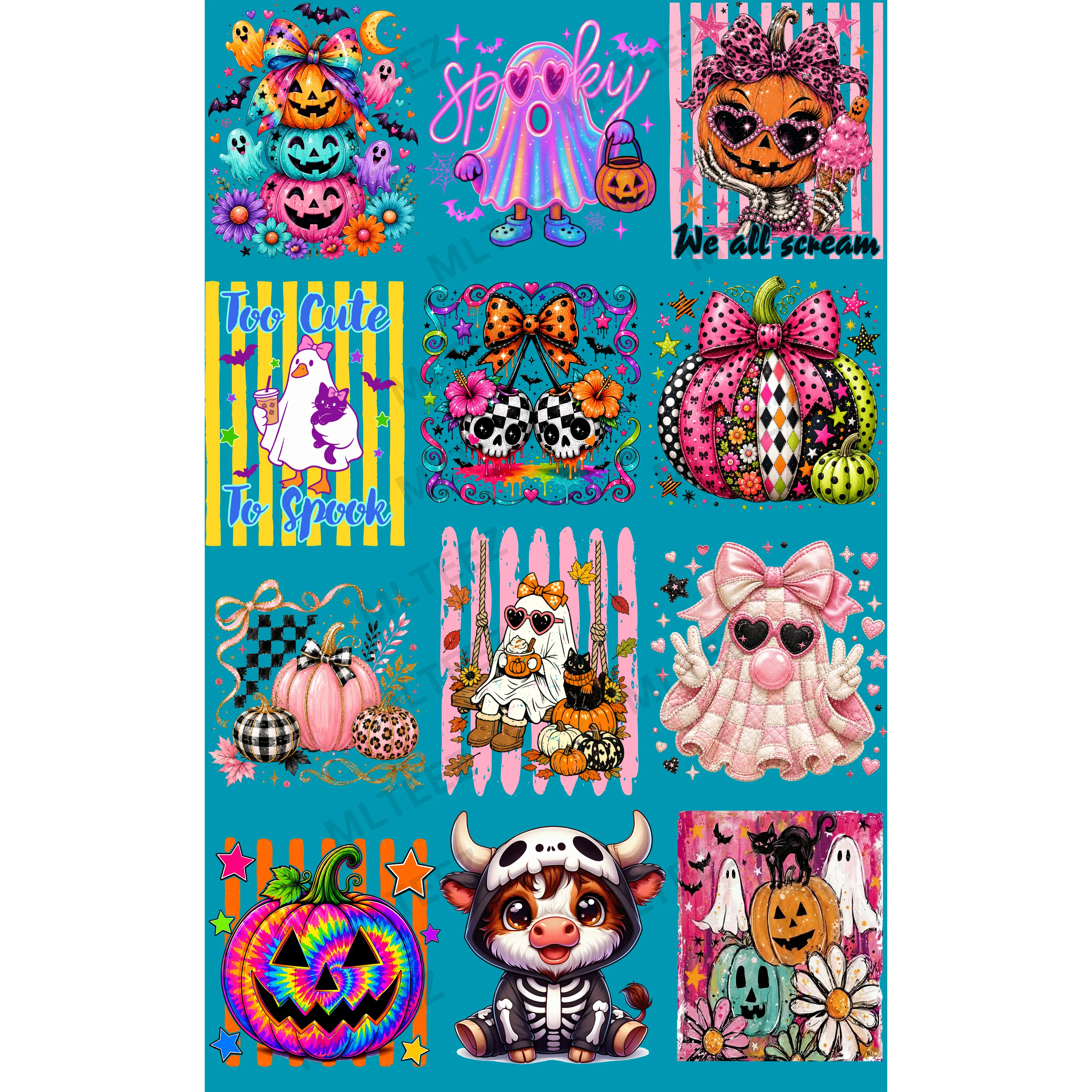 HALLOWEEN YOUTH (6) PREMADE GANGSHEET - 22X36 DTF TRANSFERS - DIRECT TO FILM HALLOWEEN YOUTH (6) PREMADE GANGSHEET - 22X36 DTF TRANSFERS - DIRECT TO FILM