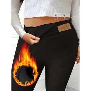 Plus size women's high stretch yoga pants, high waisted leggings, thickened wool lining, suitable for casual wear in autumn and winter, comfortable for daily use