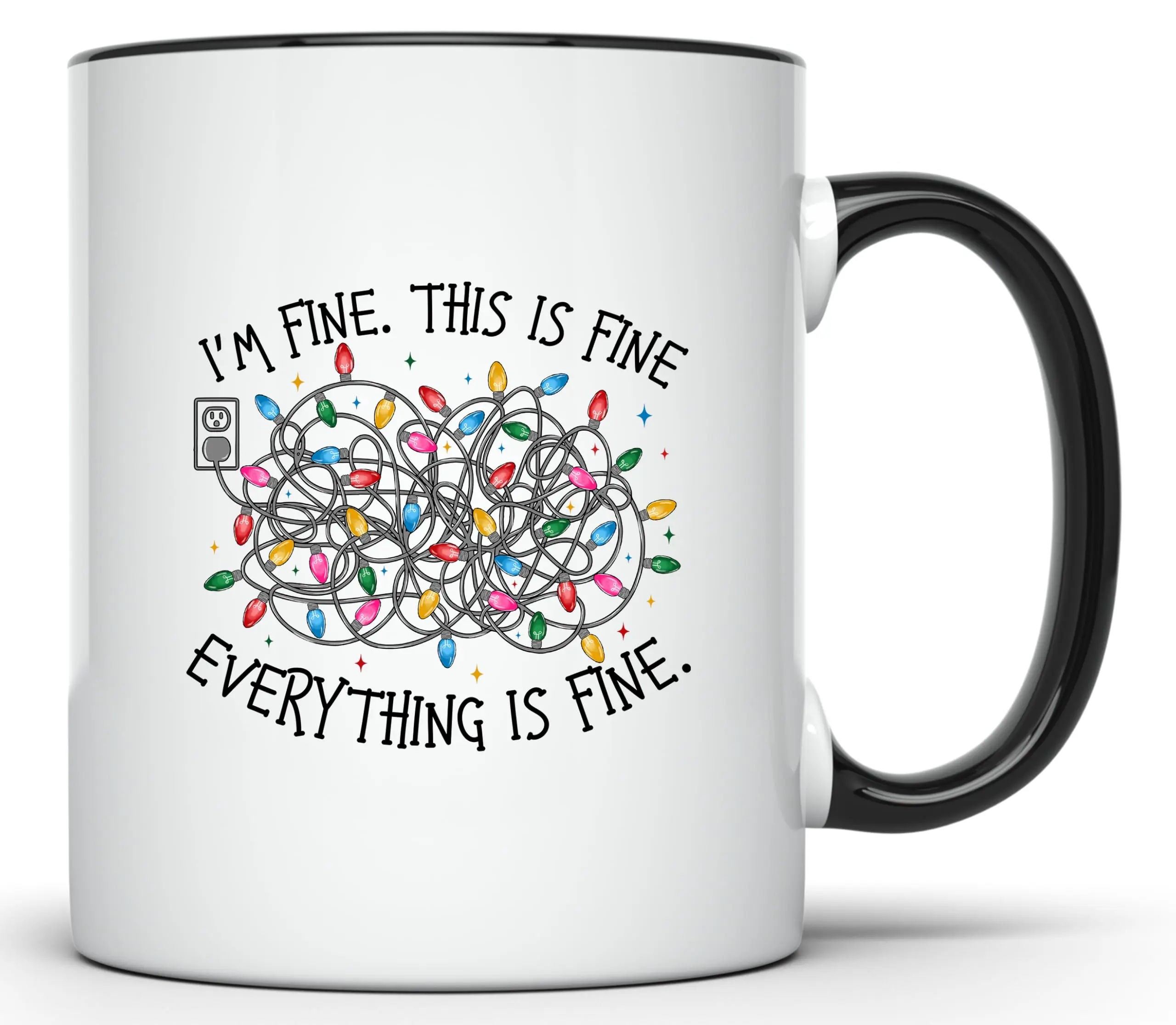 ArkWisdom Funny Sarcastic Tangled Christmas Lights Coffee Mug 11oz