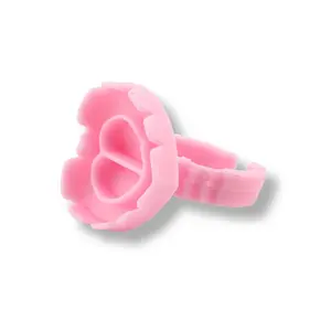 Pink Heart-shaped disposable Glue Ring (100pcs)