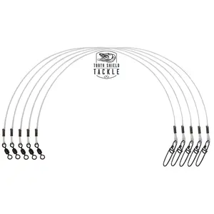 Tooth Shield Tackle Fluorocarbon Leaders (Crane Swivel) - 80 lb. 5-Pack
