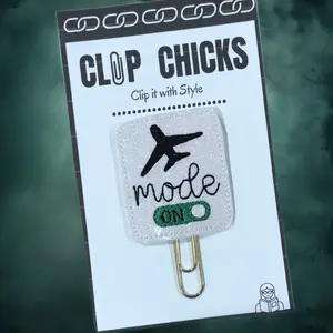 Airplane Mode Novelty Paper Clip - Fun Bookmark, Planner Clip, Journal Accessories for Travelers and Vacationers- Unique Gift under $5