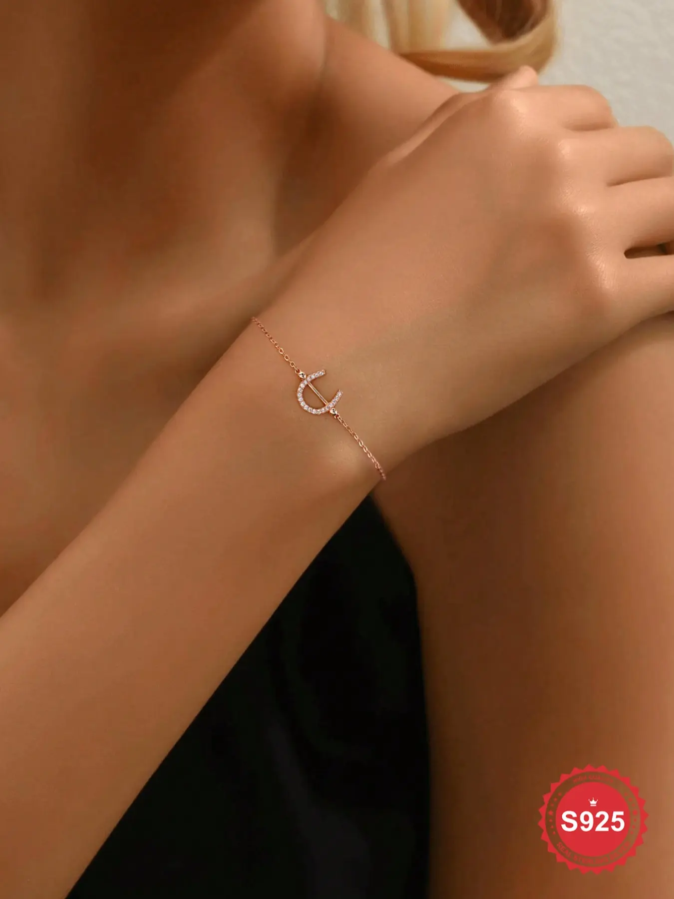 1Pc S925 Sterling Silver Fashion U-shaped Horseshoe Design Bracelet, Fashion Jewelry for Party, Daily Clothing Decor, Trendy All-match & Exquisite Jewelry for Birthday Gift, Elegant Jewelry Bracelet