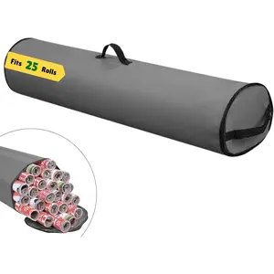 Wrapping Paper Storage Bag Under Bed Organizer for Storing Multiple Rolls of Gift Wrap 40 Inch Durable 600D Oxford Material Container Gray