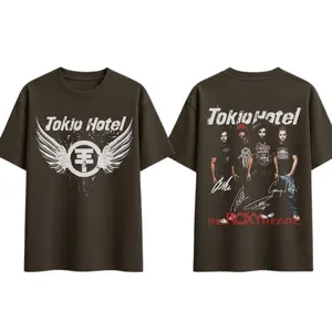 Tokio Hotel Logo & Roxy Theatre Double Sided T-Shirt, Alternative Rock Band Graphic Design, Tokio Hotel Fans Concert Outfit, Vintage Emo Streetwear Tee